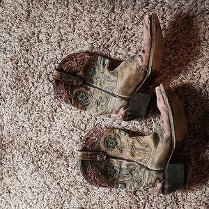 Dan Post Pink and Teal cowboy boots